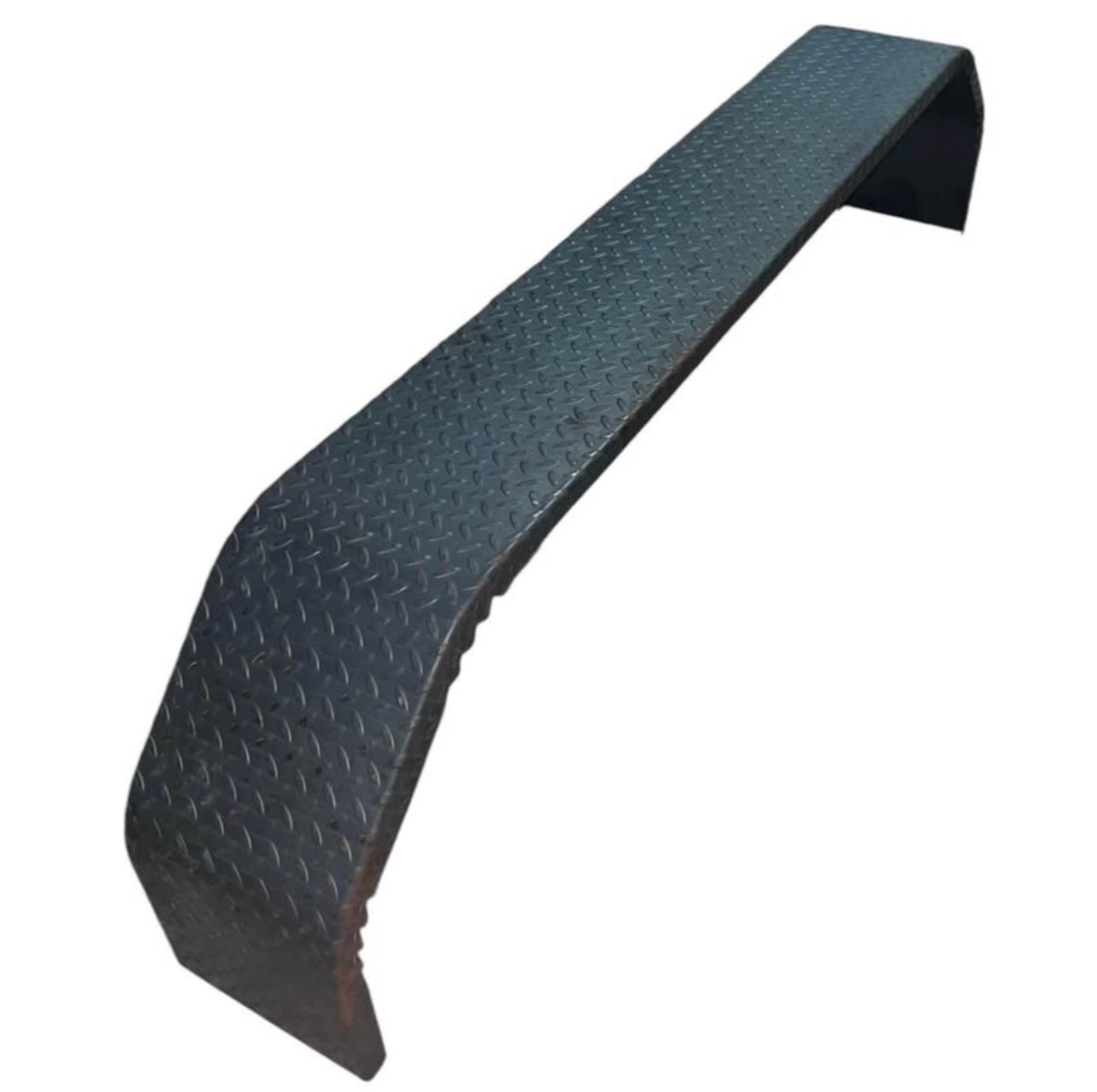 72" x 10" x 17" Tandem Axle Diamond Plate Trailer Fenders – Heavy Duty Steel, With Backing Plates