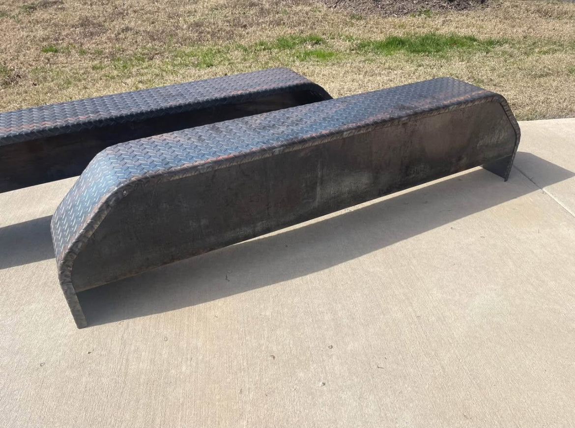 Trailer fender 72"x10"x17" with Backing Plates Welded On